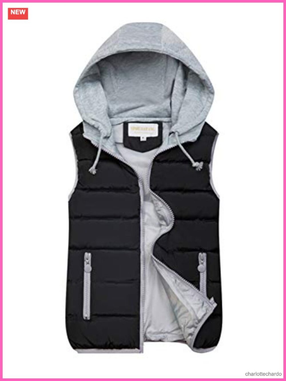 Women's Quilted Puffer Vest Zip Up Sleeveless Removable Hooded Winter Outerwear